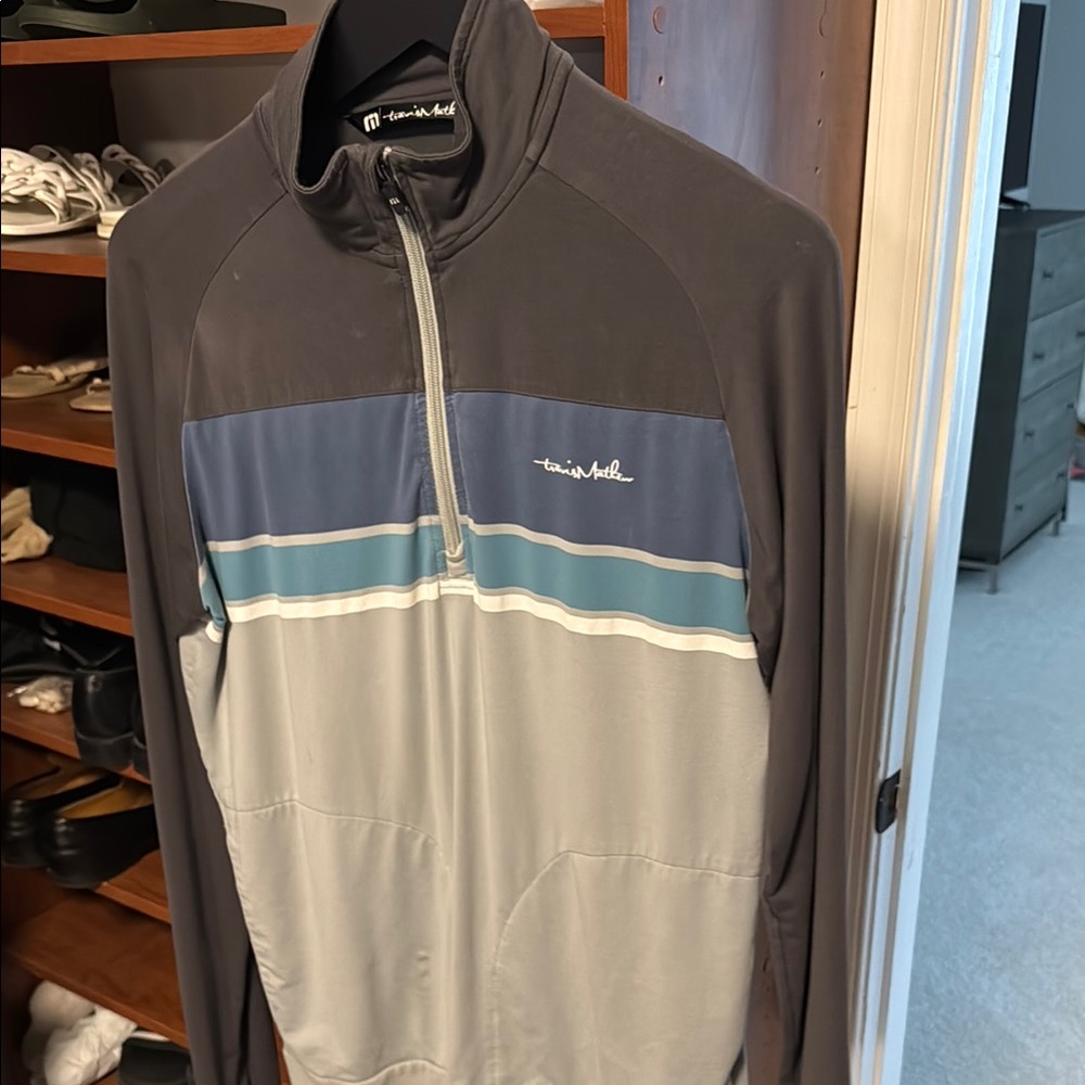 Travis Mathew Men's Zip Up Sweater - Black, Blue, Gray